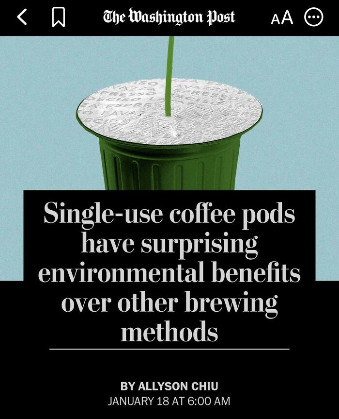Reminder: The Owner Of Wapo Sells Coffee Pods At Their Other Business. Don't Fall For This Greenwashing