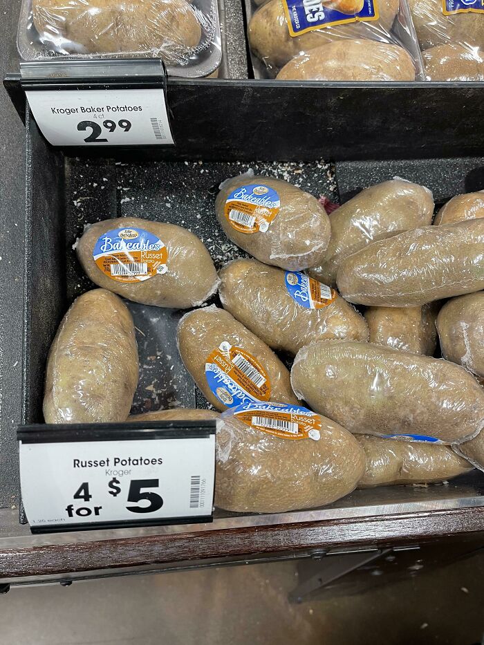 Kroger Potatoes All Individually Wrapped In Plastic. I Don’t Understand Why Potatoes Can’t Just Be Sold As-Is? Why Is The Plastic Necessary?
