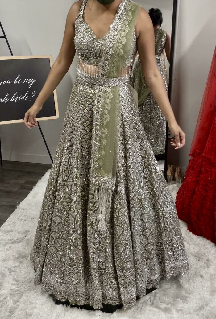 Found My Indian Wedding Dress! It Was The Most Sparkly Outfit They Had In The Store