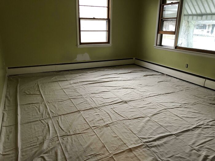 The Drop Cloth Is A Perfect Fit For The Room We’re About To Paint