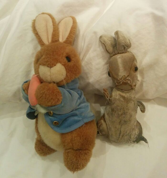23 Years Ago, My Girlfriend Was Given 2 Identical Stuffed Peter Rabbit Toys. One She Kept With Her At All Times (And Still Does), The Other Was Stored Away