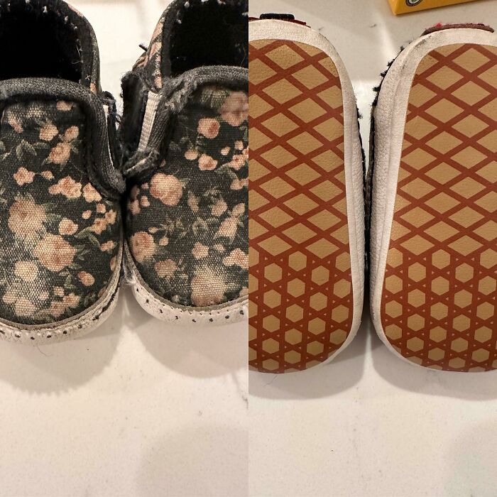 My Daughter Isn't Walking Yet, So Her Shoes Are Wearing Out Backwards