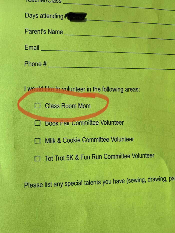 I Guess I Can’t Volunteer For My Daughter’s Class 🤷‍♂️