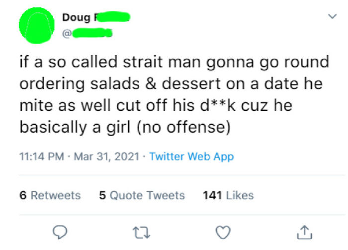 Everyone Who Eats Salad Or Dessert Is A Girl