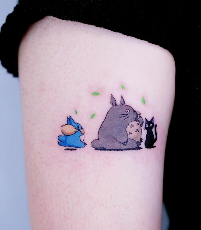 My Neighbor Totoro inspired arm tattoo