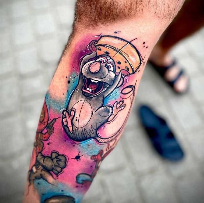 Remy from Ratatouille forearm tattoo