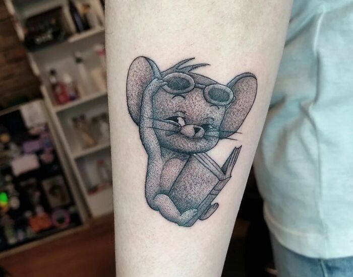 Jerry from 'Tom and Jerry' forearm tattoo