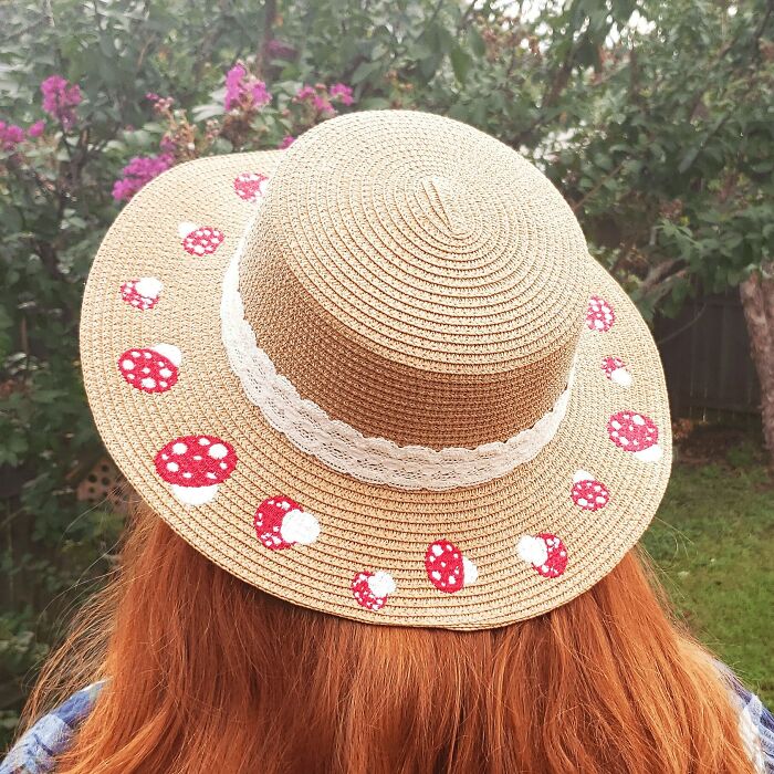 I Embroidered These Sun Hats To Have A Fairy Circle On The Brim 
