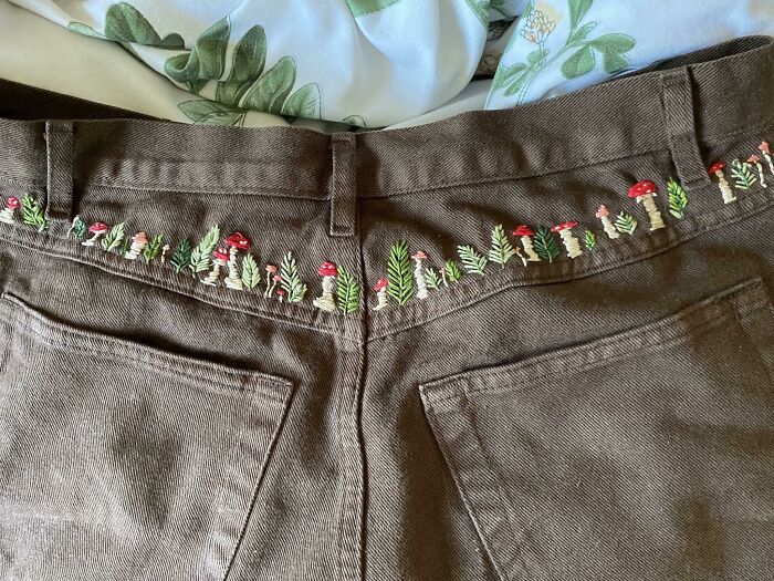 Eeeek Had To Add One Lil Fern But Now Is Finished! Cute Thrifted Shorts Transformed
