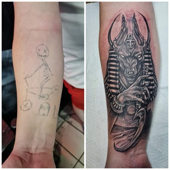 Finally Got My S****y Tattoo Covered Up. Must Say, Kinda Miss The Old Bone Boi