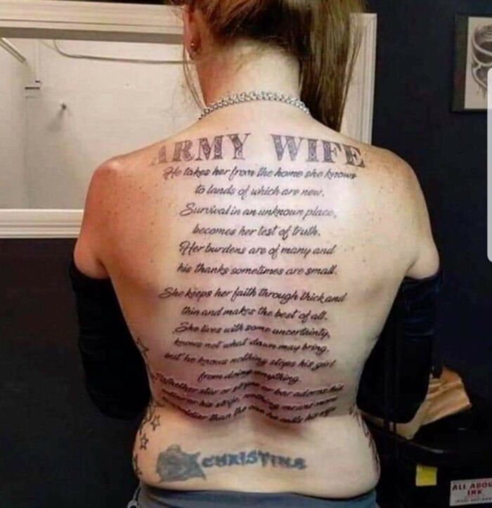 This Army Wife Tattoo That Takes Up A Whole Back