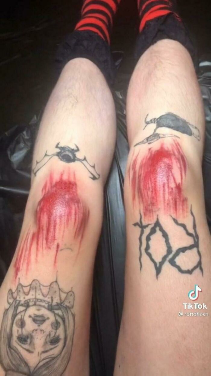 Skinned Knee Tattoo… Not Sure How I Feel About This