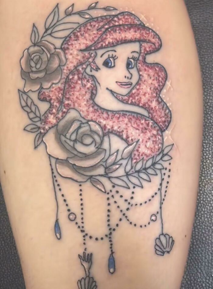 Looks Up Glitter Tattoos On Tiktok To See How The Technique Is Done And…. Yikes…