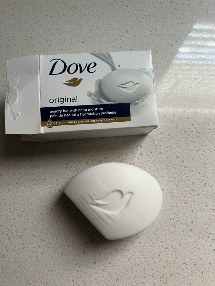 Bought A 12-Pack Of Dove Soap, They All Came Out Like This