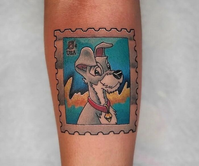 Lady And The Tramp inspired stamp tattoo