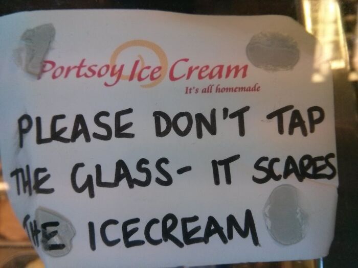 Went To A Local Ice-Cream Shop, This Was Sign On The Counter