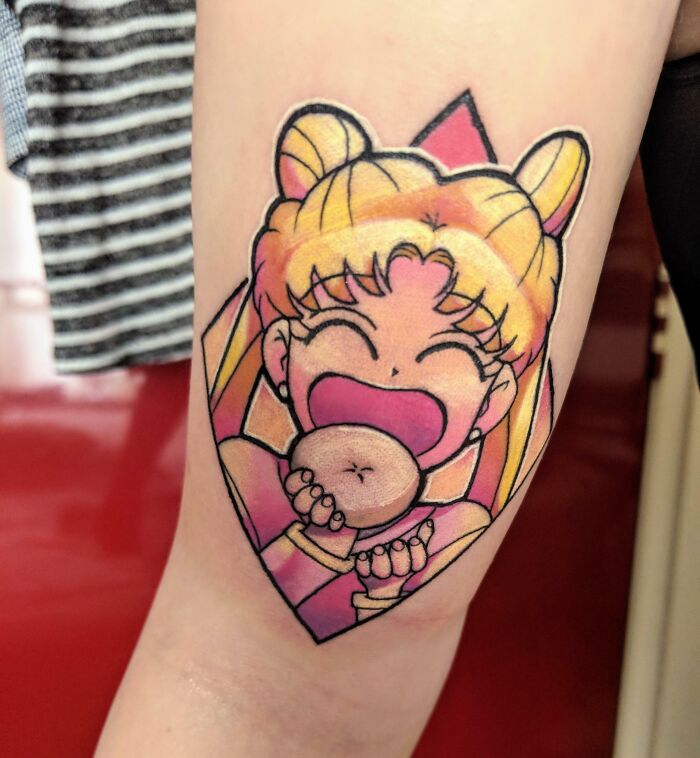Cute Sailor Moon arm tattoo