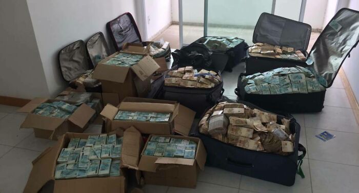 Dinero encontrado en la casa del político brasileño Geddel Vieira Lima