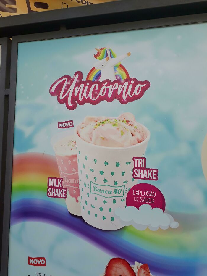 So Here's A Dabbing Unicorn On A Brazilian Milkshake Ad