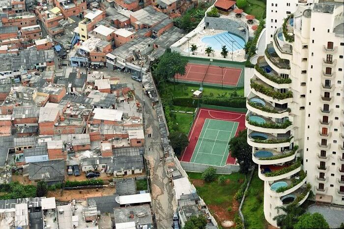 Literal Poverty Divide In Brazil