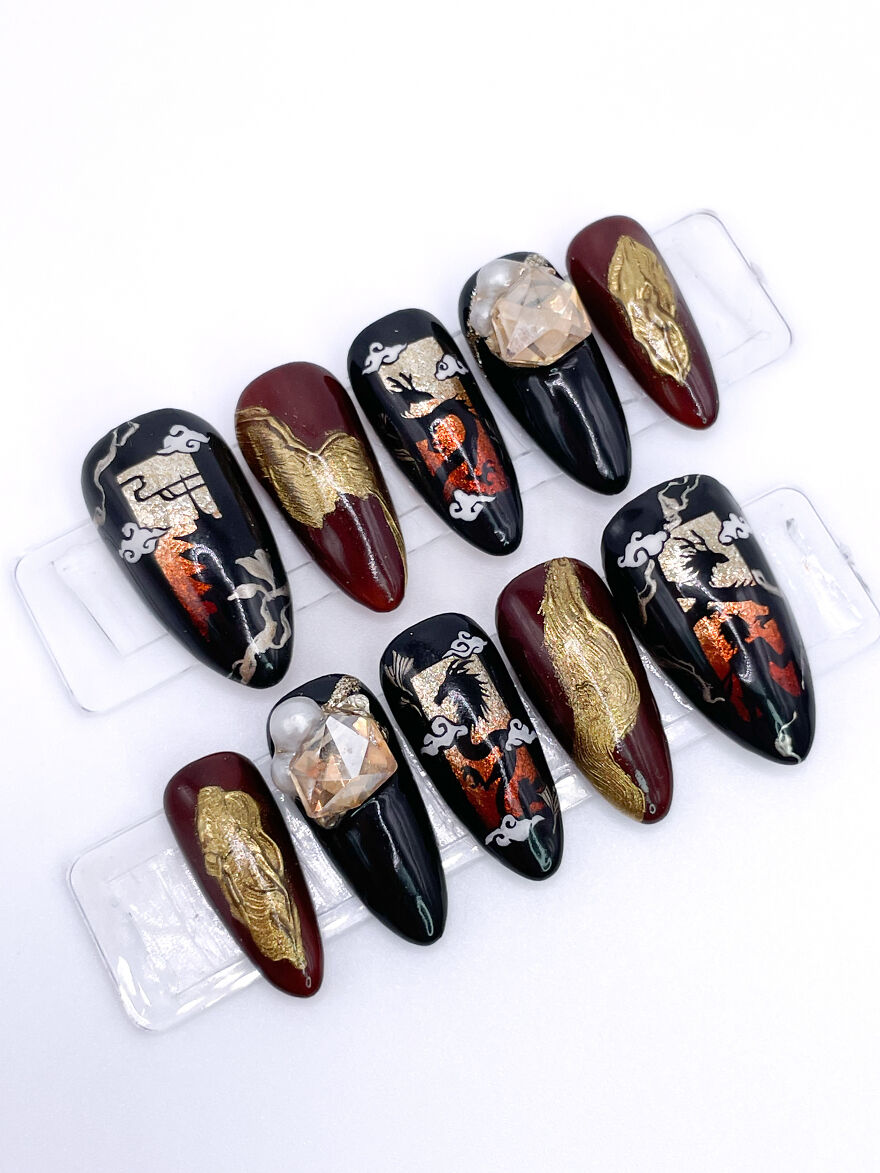 Genshin Impact- Zhong Li Inspired Nail Art Set