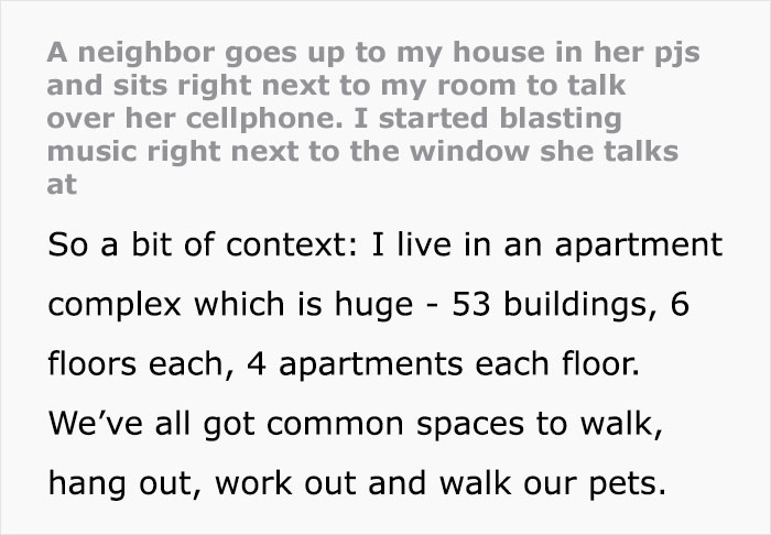 Guy Is Annoyed With Neighbor’s Late Evening Chats On The Phone By His Window, Chooses Pettiness Guy Is Annoyed With Neighbor’s Late Evening Chats On The Phone By His Window, Chooses Pettiness