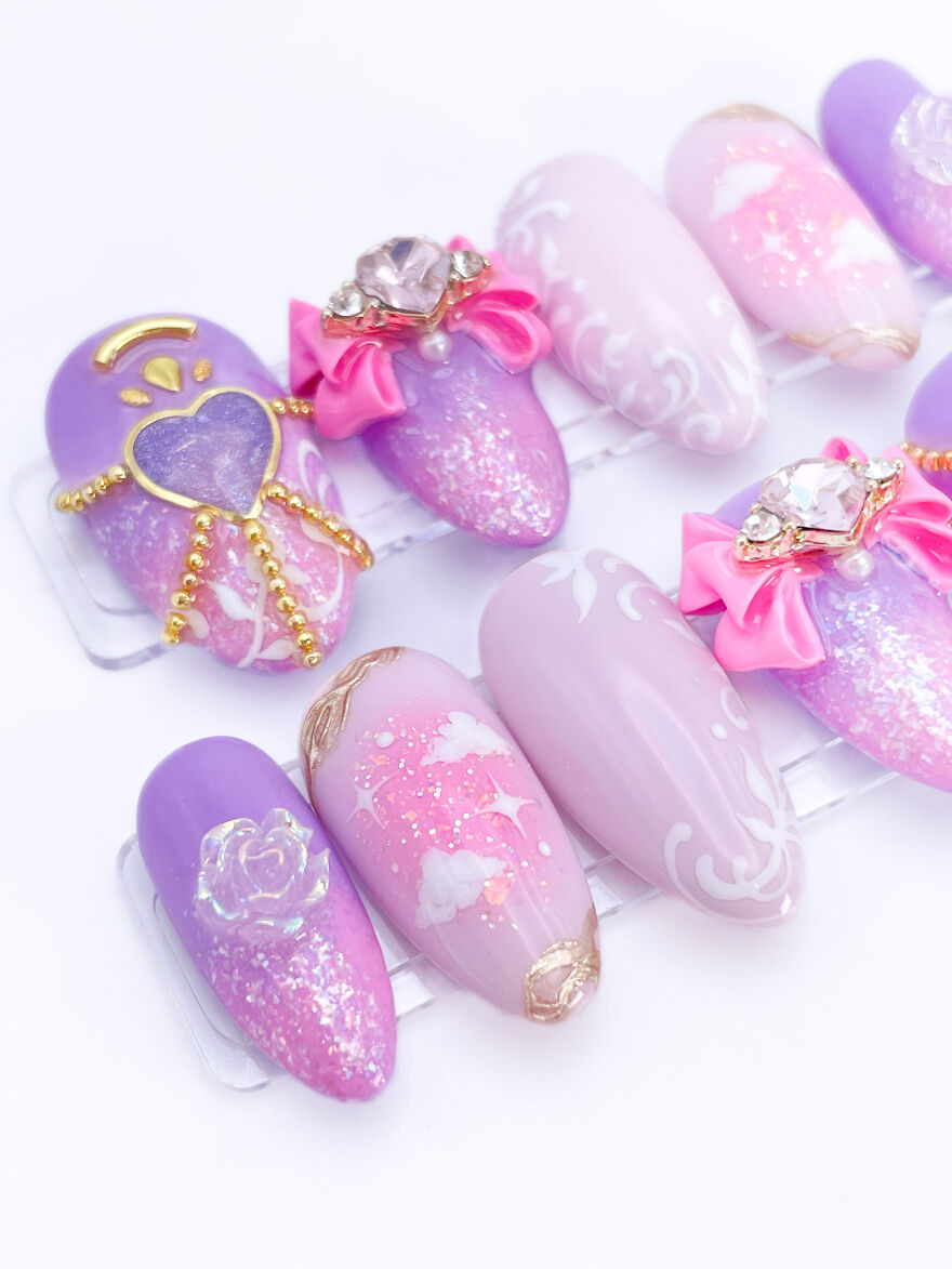 Elysia Herrscher Form- Honkai Impact Inspired Nail Art Set