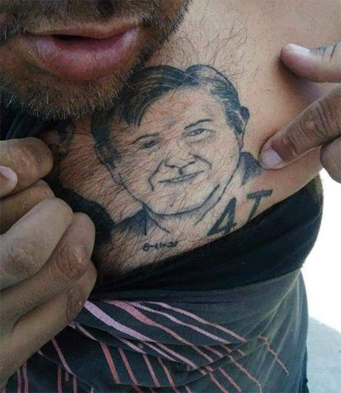 Imagine Having A (Bad) Tattoo Of The President Of Your Country