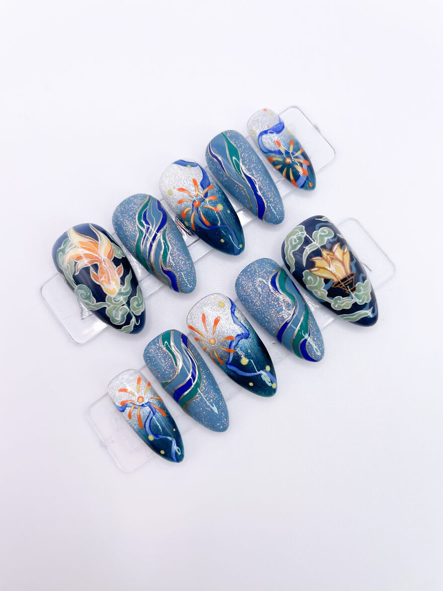 Genshin Impact - Lantern Rite Event Inspired Nail Art Set