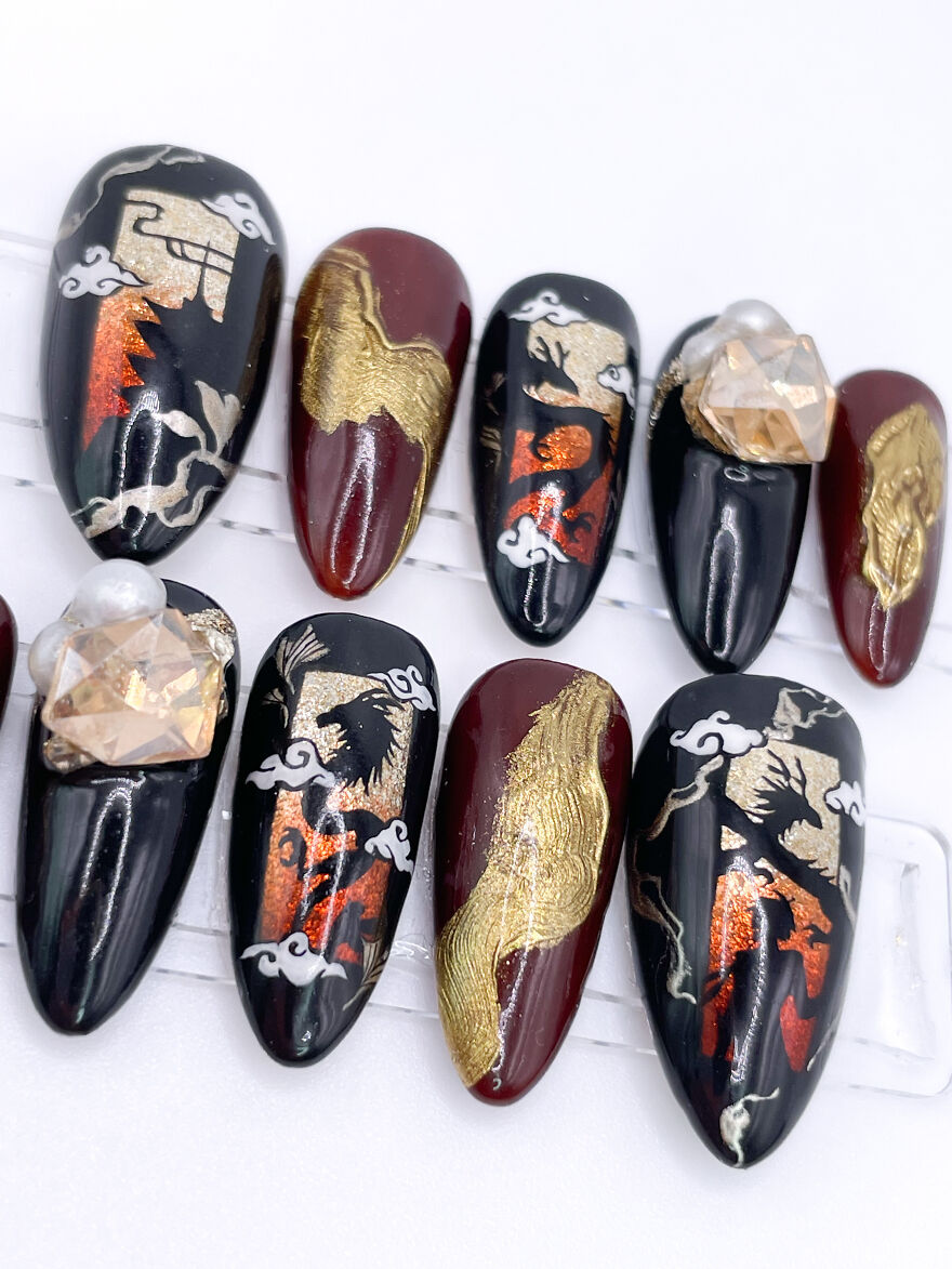 Genshin Impact- Zhong Li Inspired Nail Art Set