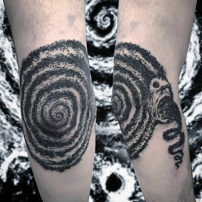 Spiral Elbow tattoo