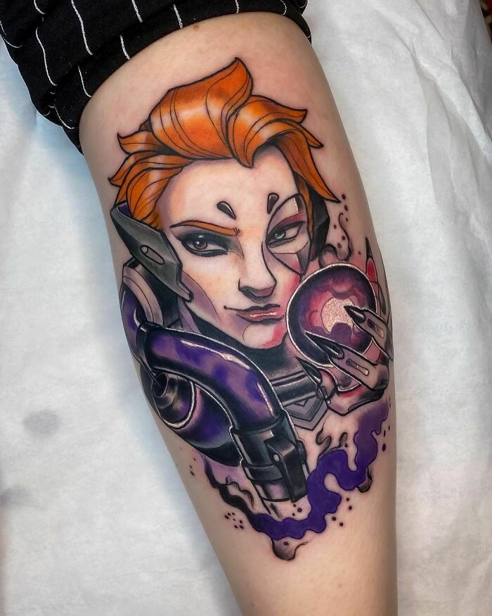 Moira from Overwatch tattoo 