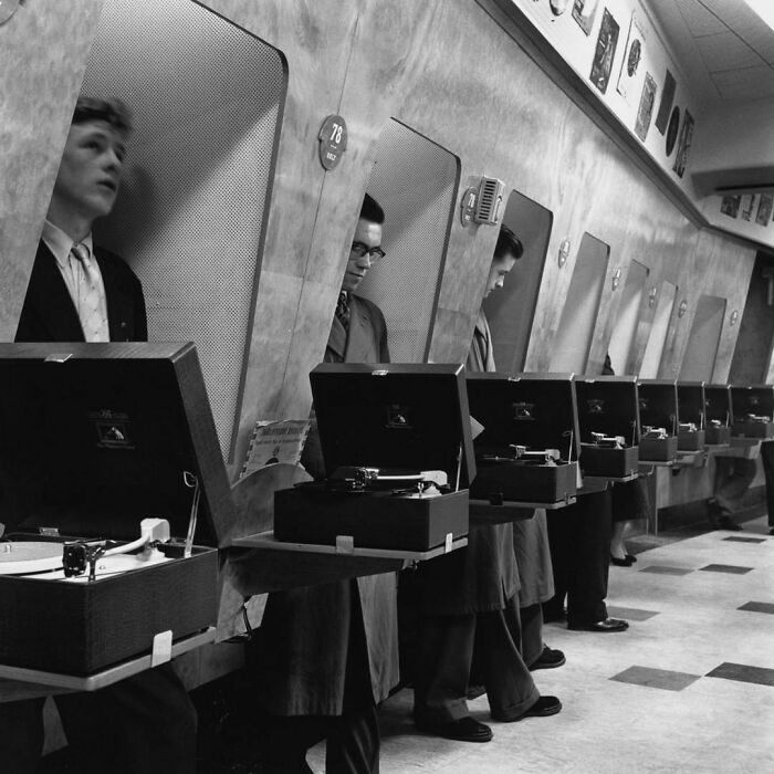 People Used To Go To Record Stores And Listen To Records In A “Listening Booth”... Quite An Event