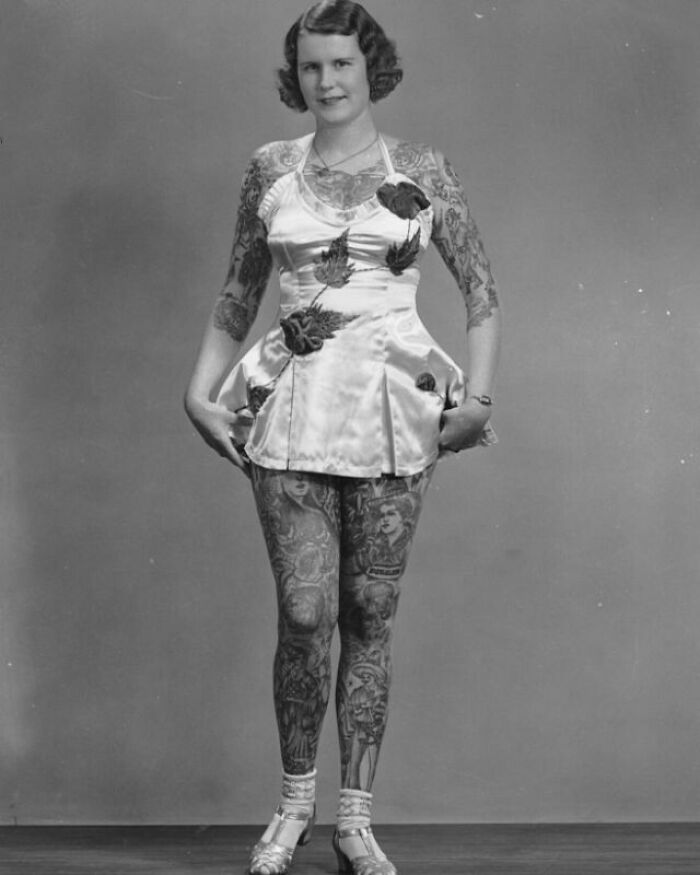 In 1938 Betty Broadbent, The ‘Tattooed Venus' Visited Sydney From America At The Invitation Of The Australian Sideshow Entrepreneur Arthur Greenhalg