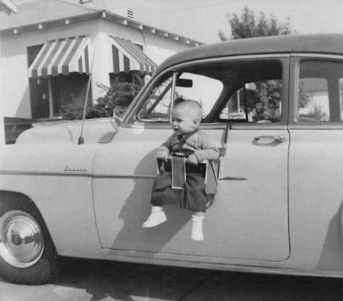 The 1950s Baby Safety Seat. Never Leave Your Child In A Hot Car While You Shop
