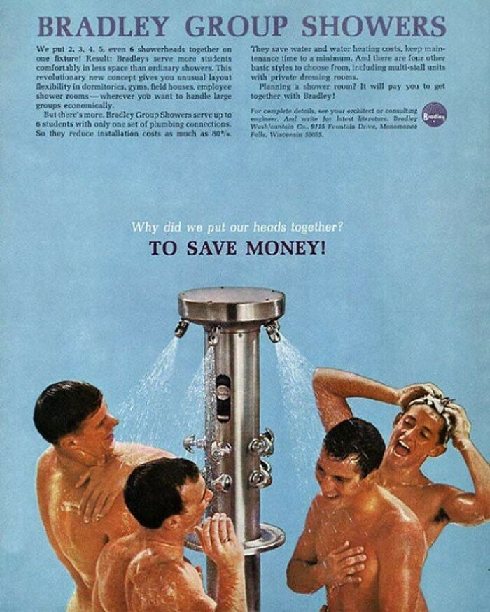 “If You Want To Handle Large Groups Economically With Unusual Layout Flexibility, We Have Got The Homoerotic Bathroom Fittings For You”