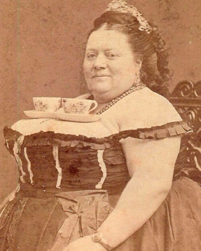 Vintage Portrait Of A Lady Known As “Tea Cup Sallie,” Ca. 1870s