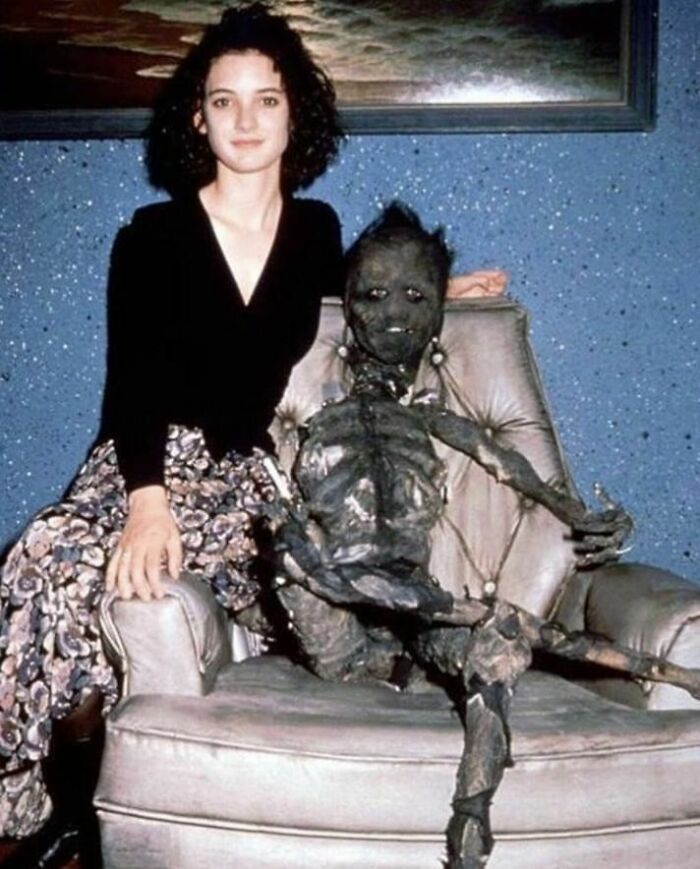 Winona Ryder en el rodaje de ‘Beetlejuice‘, 1988