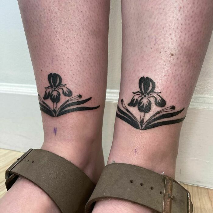 Irises ankle tattoos