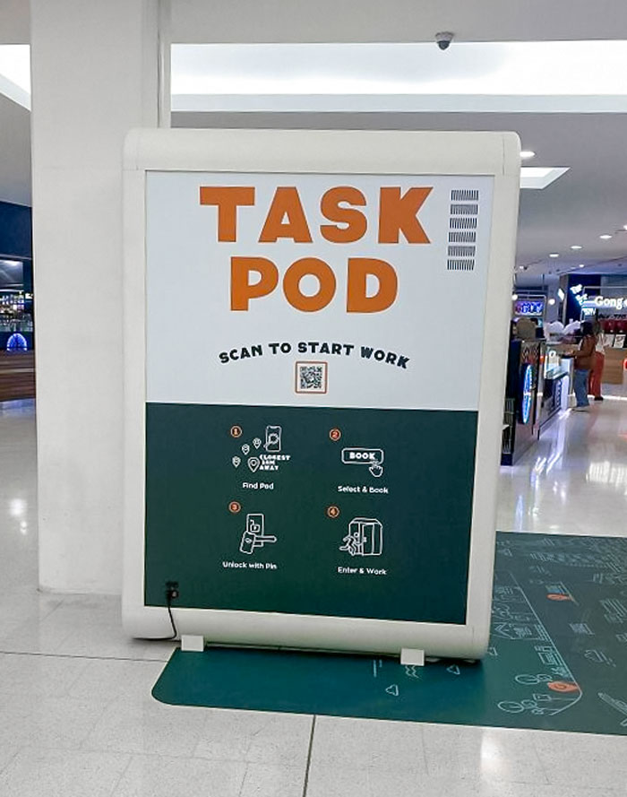 Local Shopping Centre Has A Work Pod Where You Lock Yourself Inside And Work At A Desk