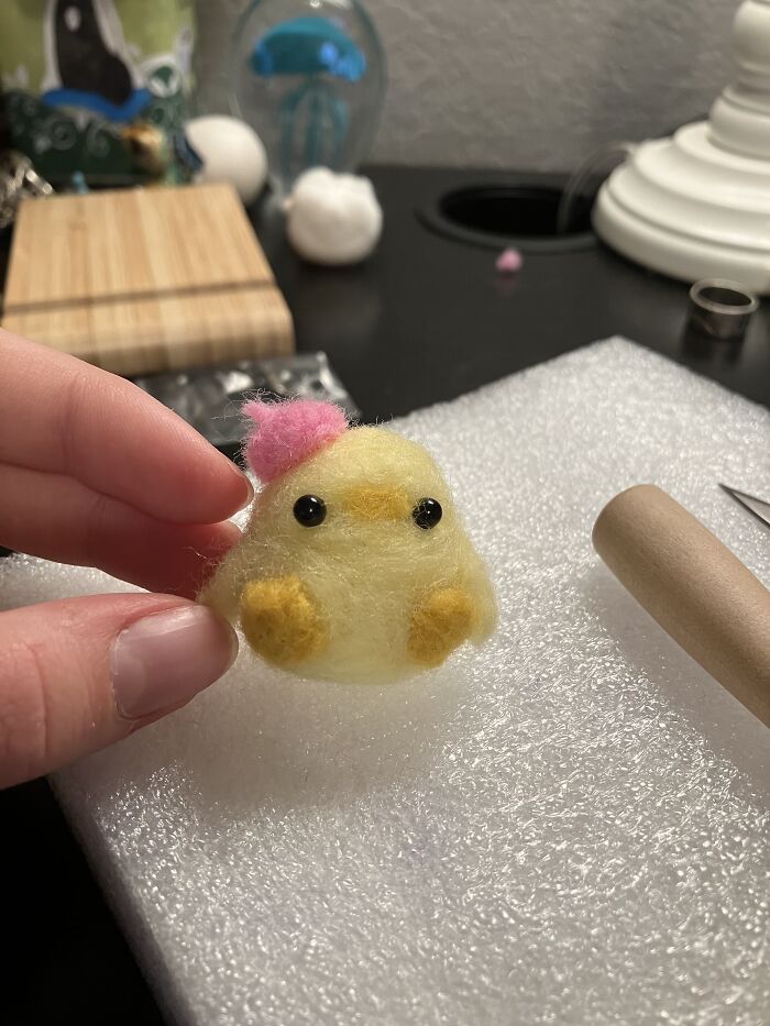 I Needle Felted A Little Duck With A Beret😜