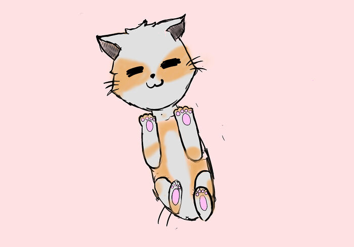 This Contented Neko I Made— I Couldn’t Figure Out Where To Put The Tail And The Legs Are A Bit Wonky But I Worked Hard!