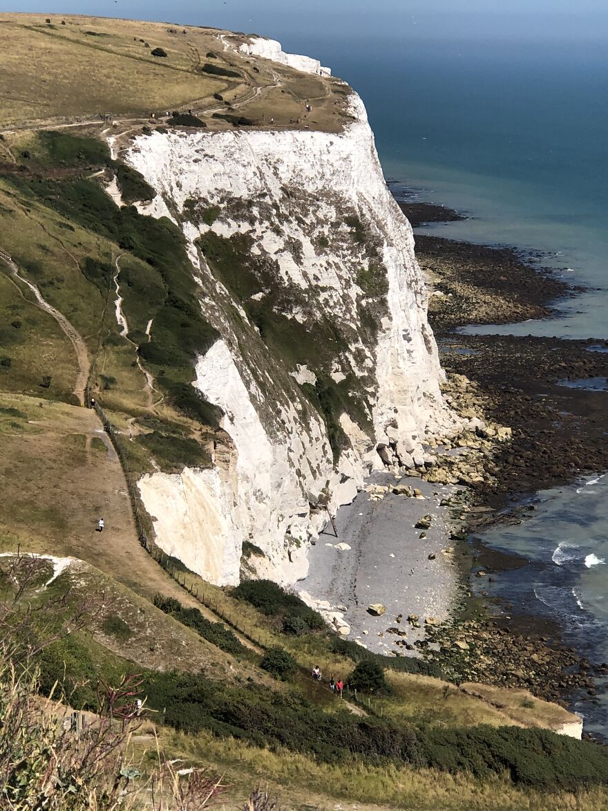 Looking Down Onto The White Cliffs Of Dover, UK