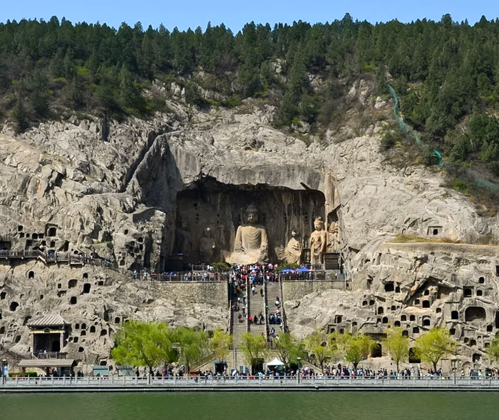 Longmen Grottoes Of Luoyang City, Henan, China. These Huge Caves And Statues Date From 400AD And Have UNESCO Status