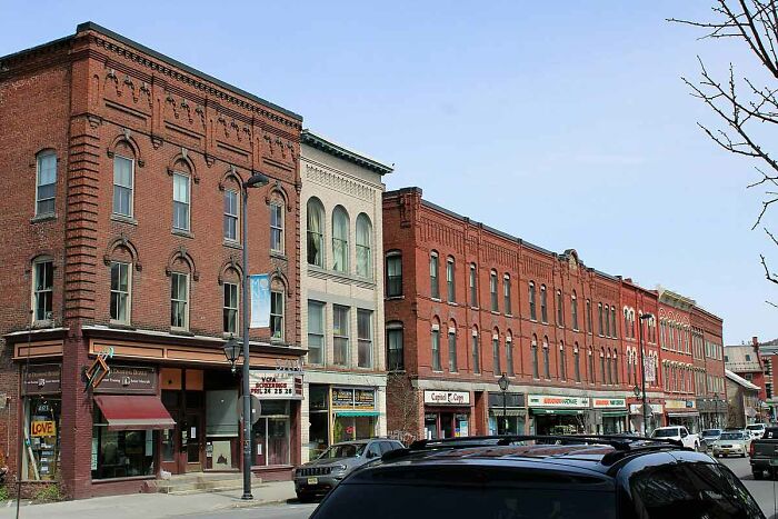 Commercial blocks on Main Street, Montpelier, Vermont