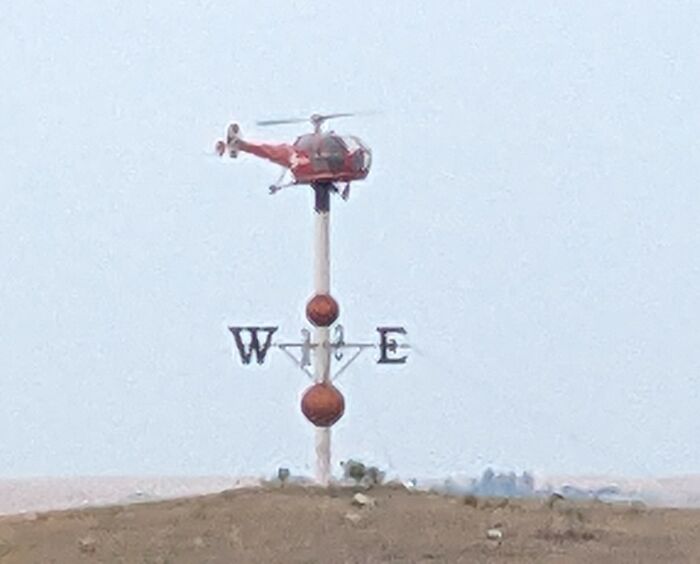 A Weathervane That Is An Actual Helicopter!