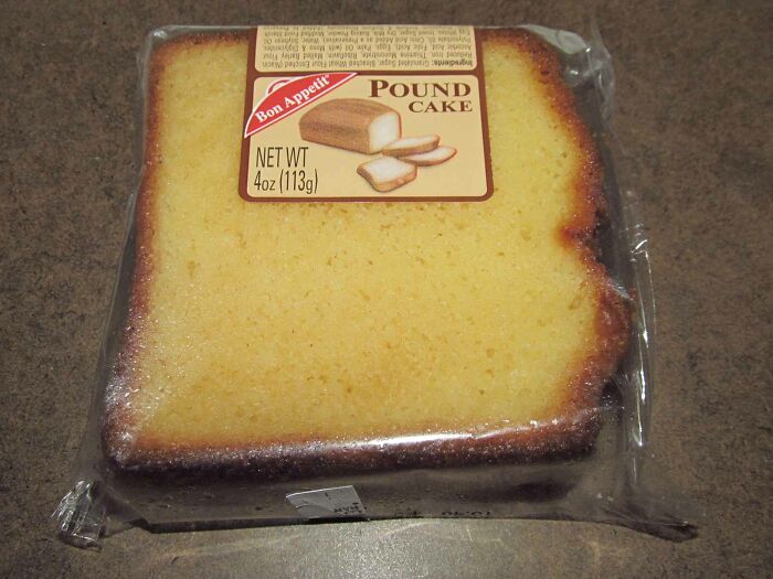 Bon Appetit Pound Cake Slice in plastic bag