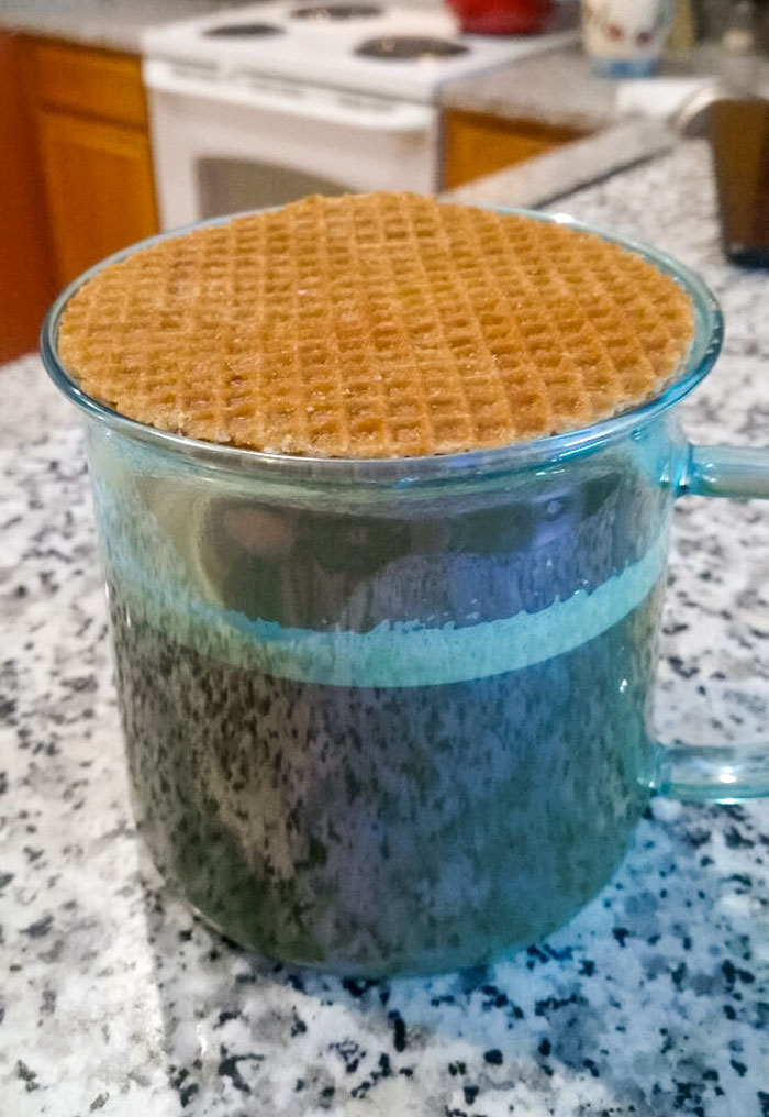 The Way This Stroopwafel Sits Perfectly Inside The Mug's Rim