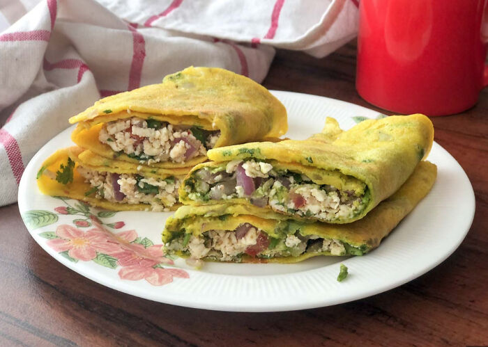 Lentil Pancakes Served With White Butter