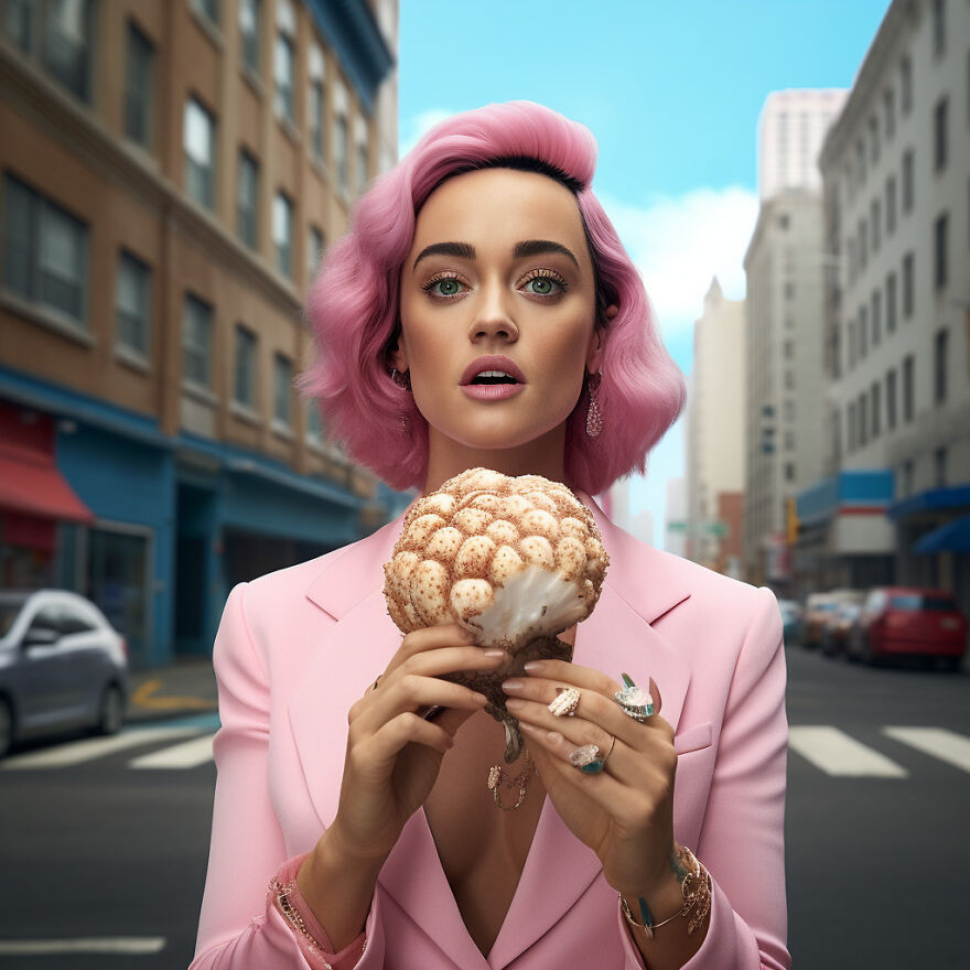 Katy Perry Eating Mushrooms